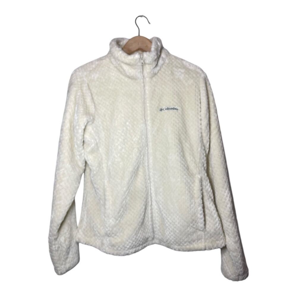 Columbia Beech Forest Full Zip Fleece Jacket Large Cream Ivory